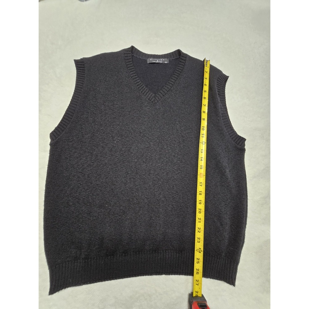 Protege Sweater Vest Men XL Black V-Neck Knit Wool Alpaca Blend USA Made